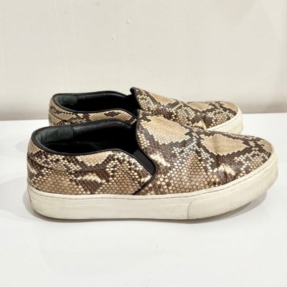 Celine Python Snakeprint Round Toe Slip On Sneakers Beige Women's Size 39 US 8.5 - Picture 3 of 7